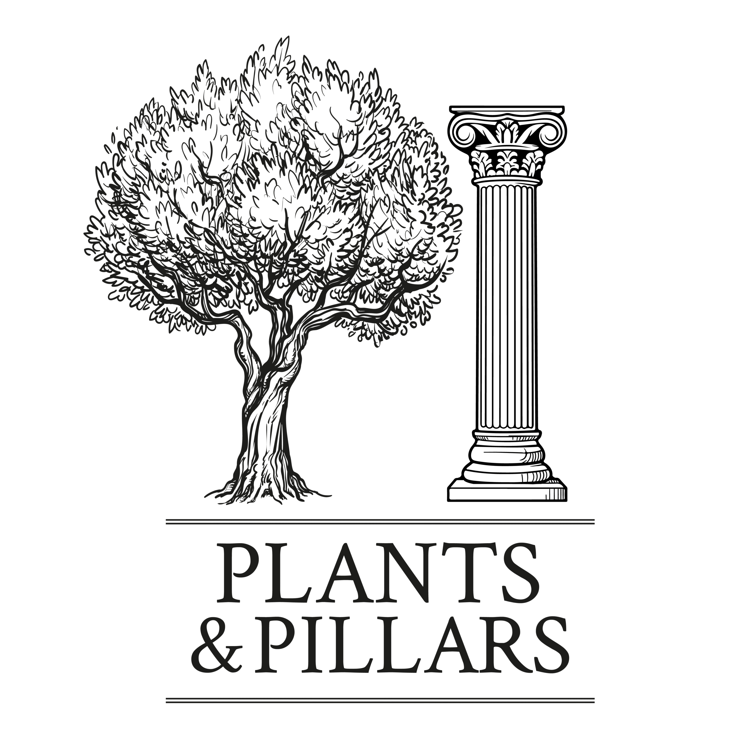 Plants & Pillars Logo